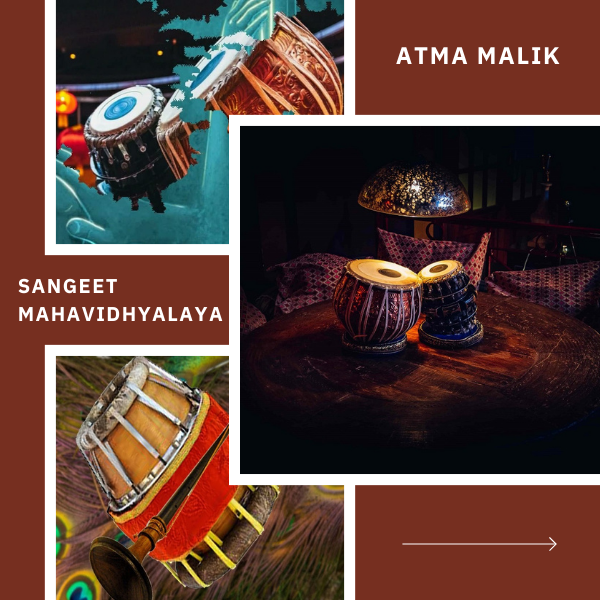 Atma Malik Sangeet Mahavidyalaya poster with tabla