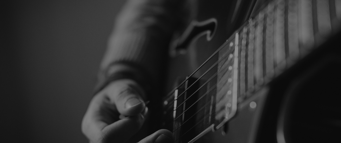 Musician playing an electric guitar